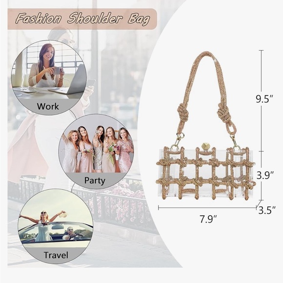 Acrylic evening clutch with rhinestones. - Picture 5 of 5